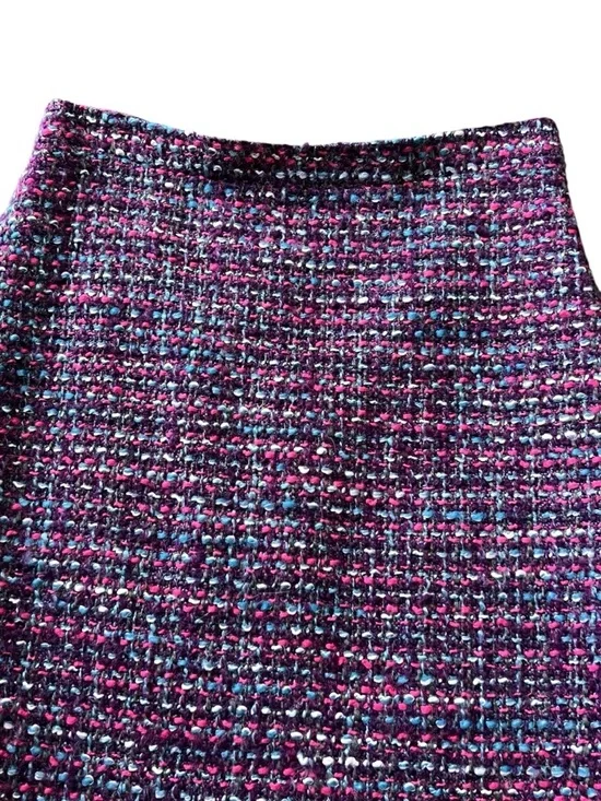 J. Crew purple pink blue tweed boucle wool blend No. 2 pencil skirt - Picture 4 of 13
